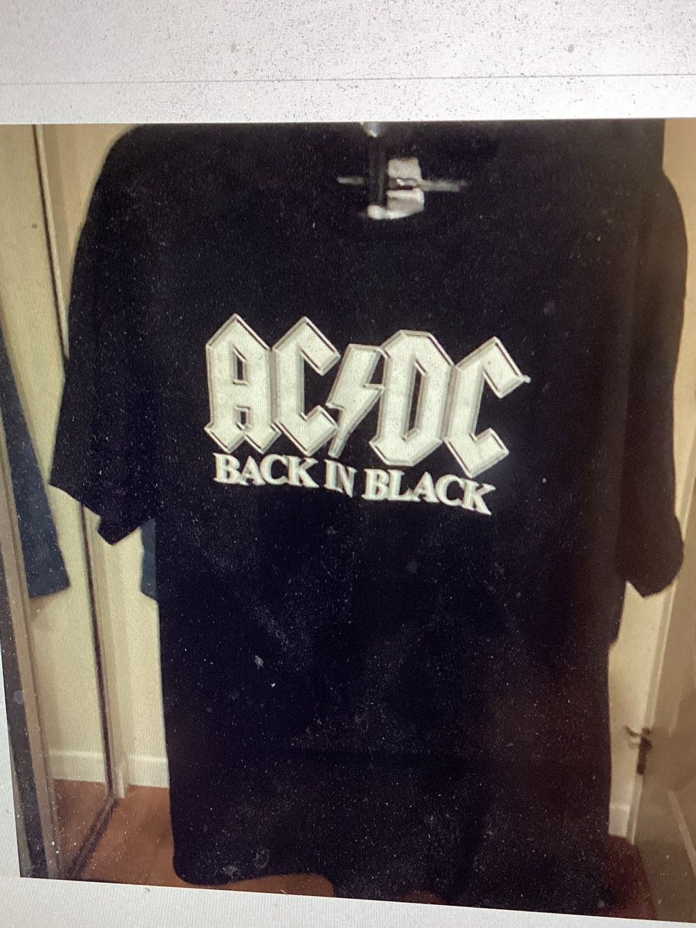 AC/DC Black Graphic Back In Black Tee - Black & White (XXL)